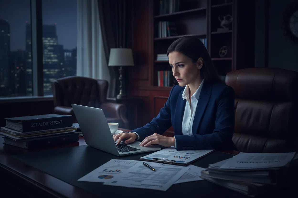 gst audit red flags business owner checking financial data