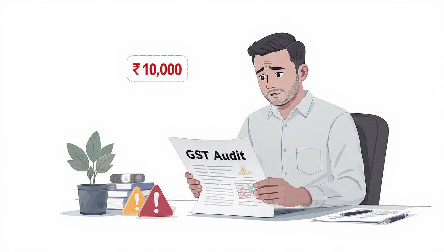 GST audit mistakes causing ₹10,000 penalty per return in India